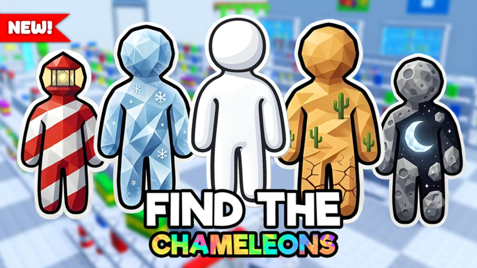Official Find the Chameleons character lineup across multiple biomes